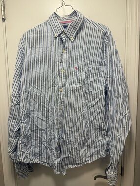 *Abercrombie & Fitch Blue and White Striped Button-Down Shirt